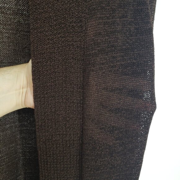 Chico's Open Front Long Cardigan Sweater M Open Knit Lightweight Brown - Picture 9 of 9
